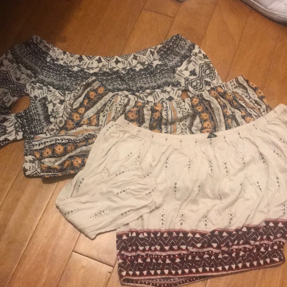 Bundle of off the shoulder crop tops